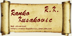 Ranko Kušaković vizit kartica